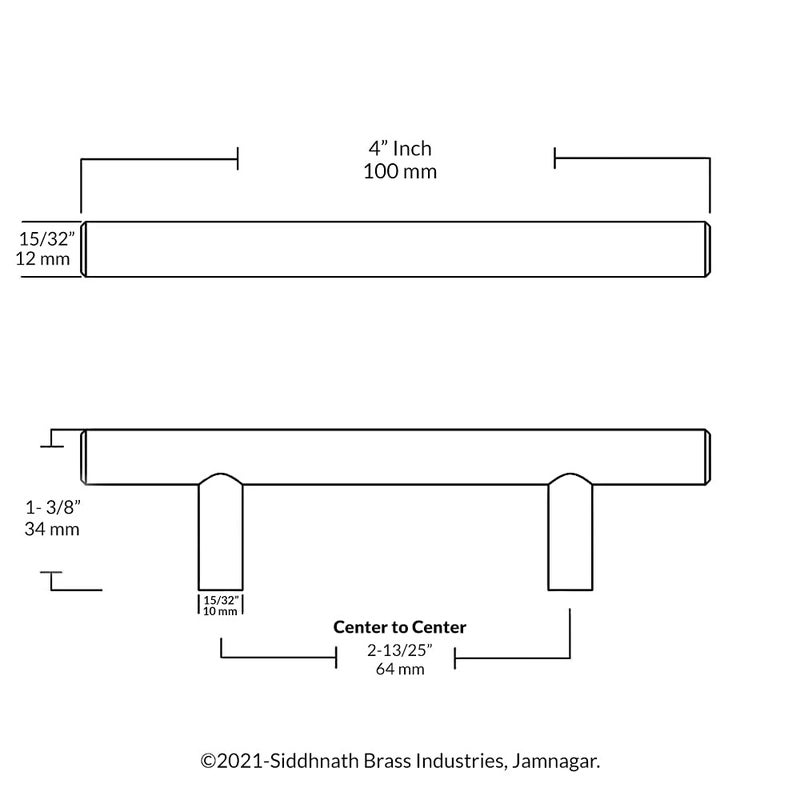 Atlantic Cabinet Pull Handle Black Coated Total Length 4 inch HoletoHole 64 mm Pack of 24 - Image 4