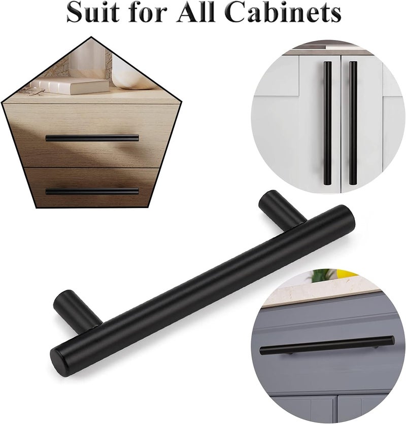 Atlantic Cabinet Pull Handle Black Coated Total Length 4 inch HoletoHole 64 mm Pack of 24 - Image 3