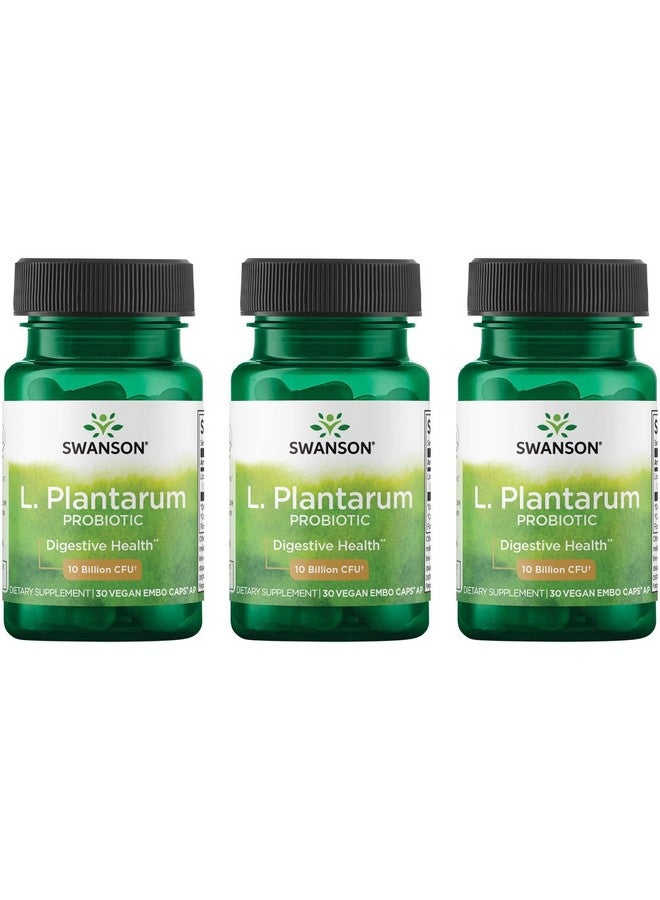 Swanson L. Plantarum - Digestive Supplement Promoting Gastrointestinal Balance & Bowel Regularity - Natural Formula to Help Reduce Bloating - (30 Veggie Capsules) (3 Pack)