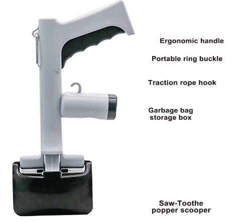 WapaW Pet Pooper Scooper for Dogs and Cats, 2-in-1 Design Poop Scooper with 1 Roll of Poop Bag (15 Bag/roll) for Pet Waste - Image 4