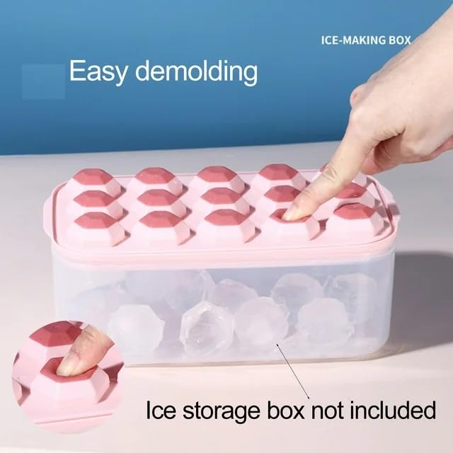 ONPRIX Onprix 15 Cubes Ice Tray with Lid Ice Cube Maker Ice Cube Trays for Freezer for Cooling Cocktails Whiskey Ice Maker Food Grade Fridge Ice Box - Image 5