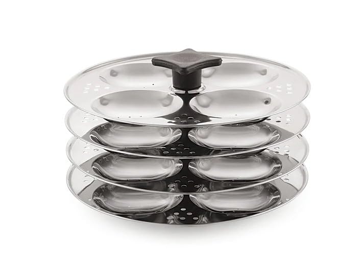 Sonu Stainless Steel Idly Cooker 4 Plates with Micro Holes Triply Base Induction Compatible - Image 3