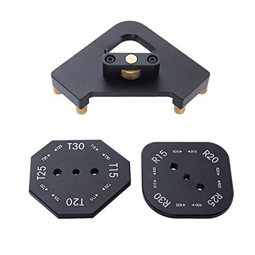 Evwoge 8 in 1 Aluminum Alloy Corner Radius Routing Templates Aluminium Alloy Router Templates for for Trimmer R10 R15 R20 R30, T15 T20 T25 T30 Half Round Corner Radius Quick-jig - Image 1