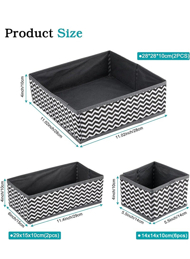 ميرتينج 10 حزم صناديق تخزين قابلة للطي من القماش فواصل أدراج خزانة منظمات خزانة ملابس داخلية جوارب ربطات عنق سلال مكعبات حاويات أكياس تخزين ملابس - Image 4