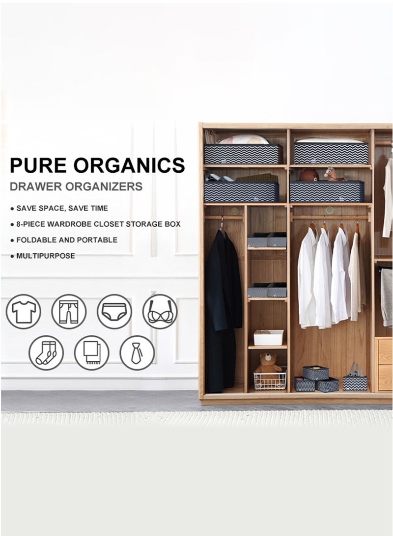 ميرتينج 10 حزم صناديق تخزين قابلة للطي من القماش فواصل أدراج خزانة منظمات خزانة ملابس داخلية جوارب ربطات عنق سلال مكعبات حاويات أكياس تخزين ملابس - Image 5