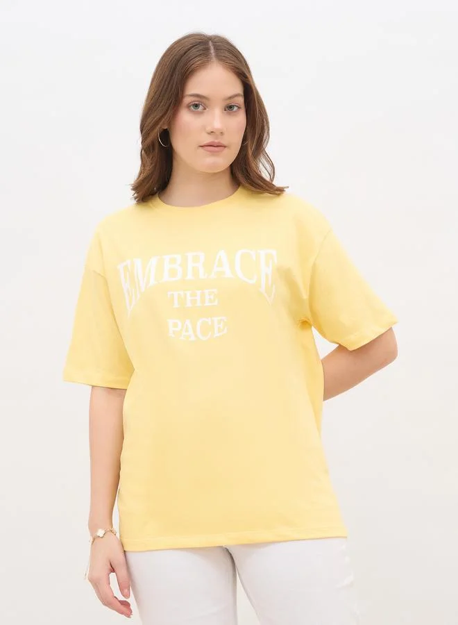 Styli Styli Slogan Print Oversized T-Shirt