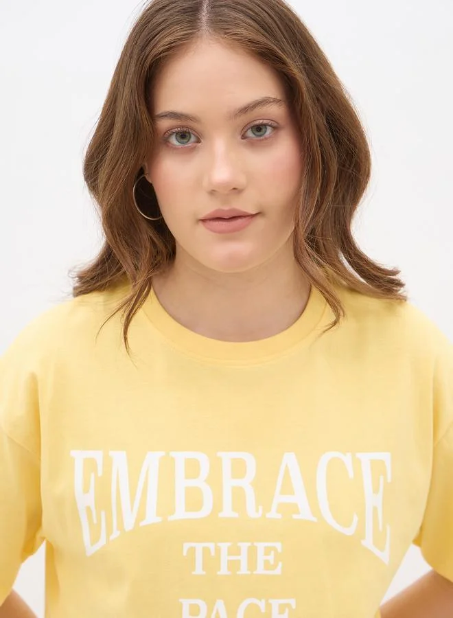 Styli Styli Slogan Print Oversized T-Shirt