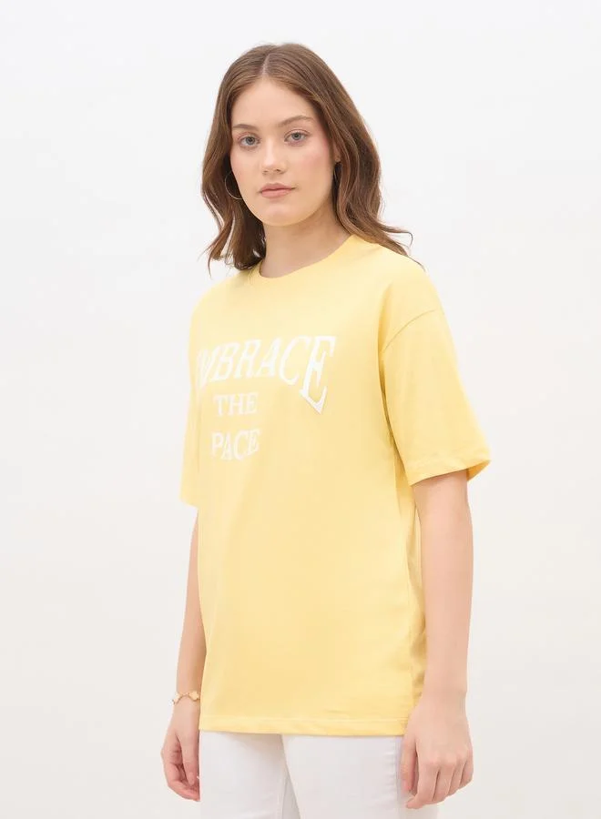 Styli Styli Slogan Print Oversized T-Shirt