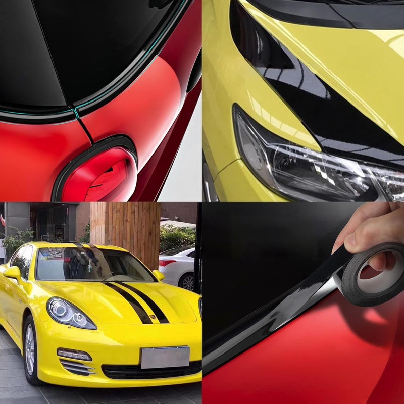 أريسبارك غلاف فينيل أسود لامع من Arespark، مجموعة أشرطة فيلم فينيل للسيارات لإخفاء الكروم على حواف النوافذ والأبواب مع أدوات مجانية (4 بوصة × 30 قدمًا) - Image 3