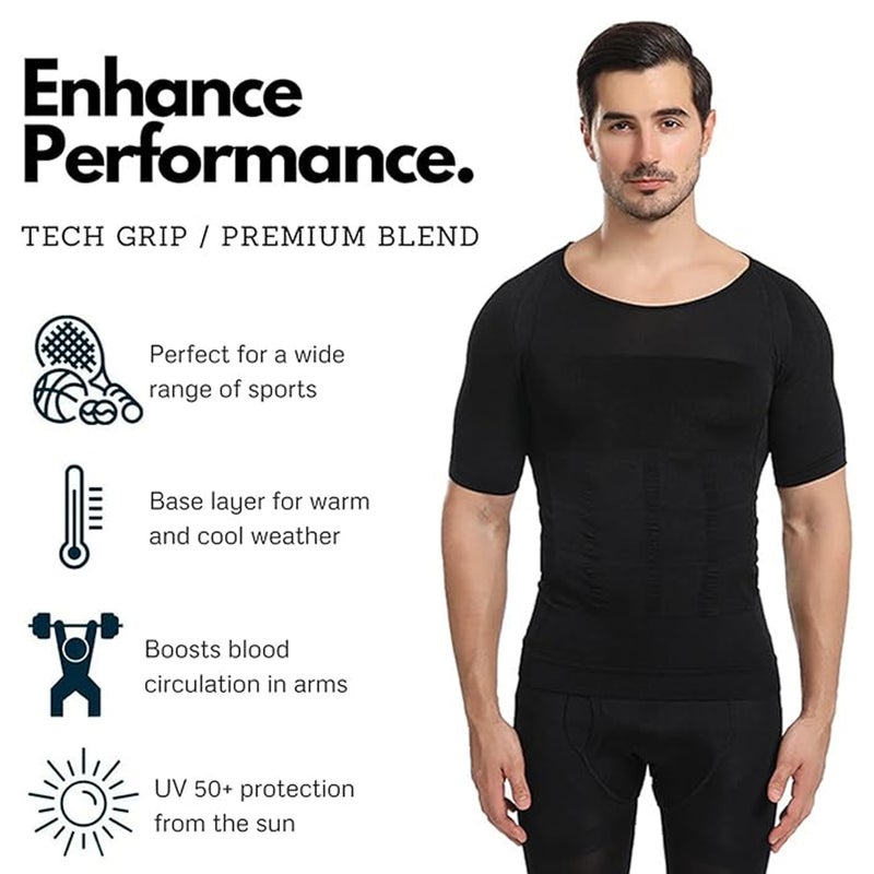 SLIM'N LIFT Slim ’N Lift Men’s Slimming Body Shaper Vest Black S – Tummy Control & Body Shaping - Image 3