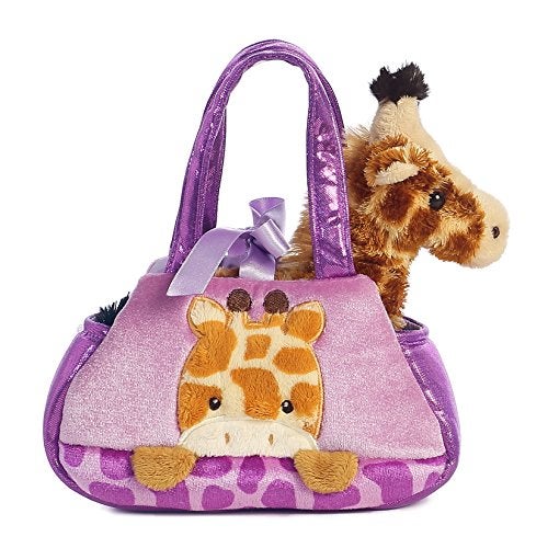 Aurora World Fancy Pals Peek-A-Boo Giraffe Pet Carrier Orange, 7 inches - Image 2