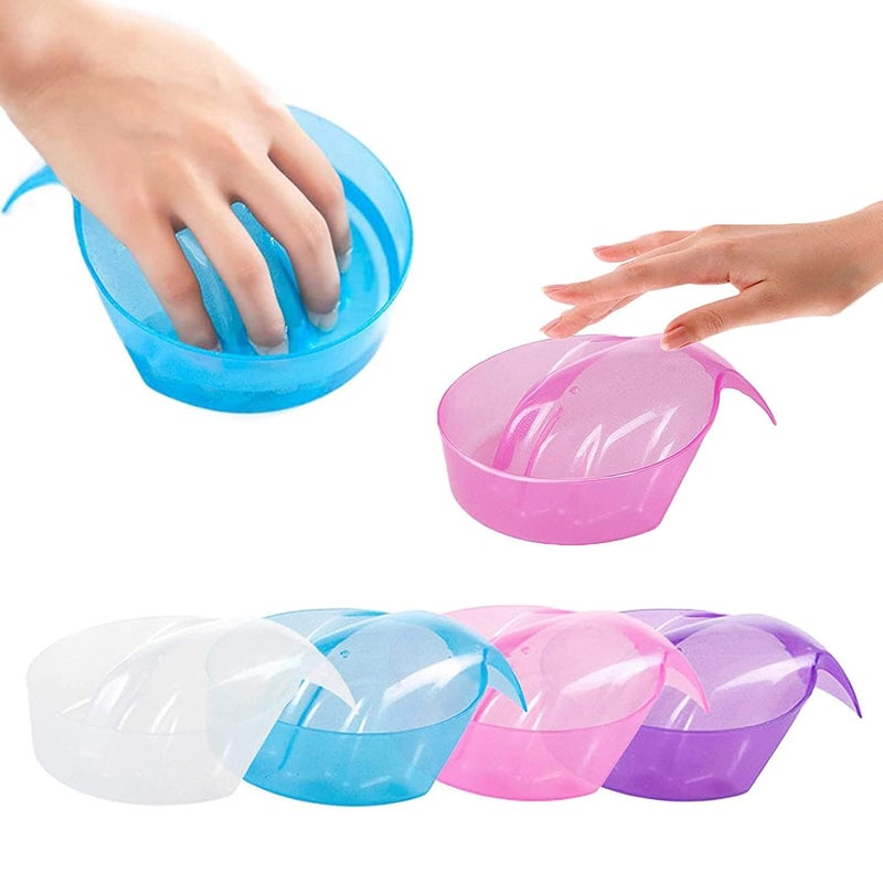 TXIN 4 Pcs Hand Cuticle Nail Soaking Bowl, Dead Skin Cleaning Softening Nursing Bowl, Soften Dead Skin Soaking Manicure Bowl, Manicure Soaking Tool, Acrylic/Gel Finger Nail Art Tips Soak Bowl Tray