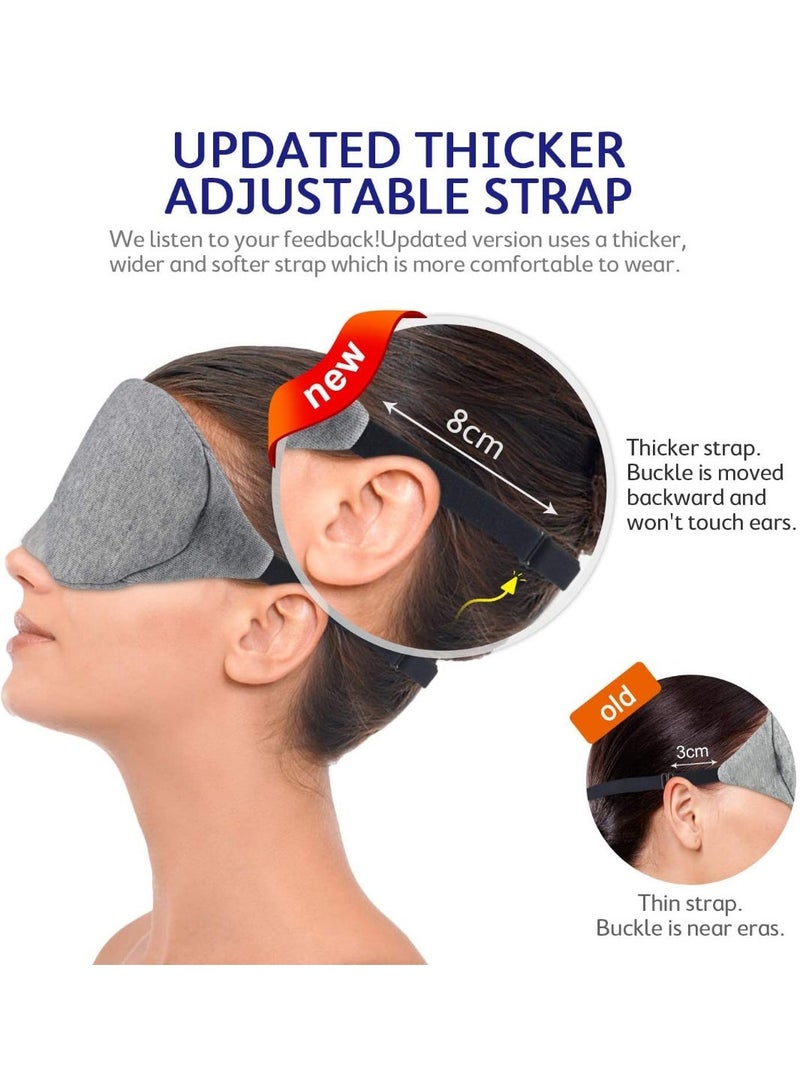 Kueh Sleep Eye Mask for Men Women, 3D Contoured Cup Sleeping Mask & Blindfold, Concave Molded Night Sleep Mask, Block Out Light, Soft Comfort Eye Shade Cover for Travel Yoga Nap (Size C) - Image 2