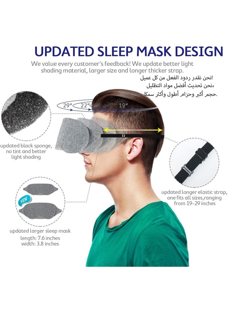 Kueh Sleep Eye Mask for Men Women, 3D Contoured Cup Sleeping Mask & Blindfold, Concave Molded Night Sleep Mask, Block Out Light, Soft Comfort Eye Shade Cover for Travel Yoga Nap (Size C) - Image 3