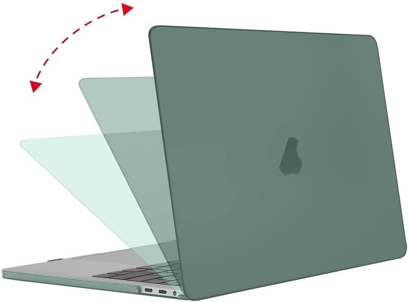 MOCA Hard Shell Case for MacBook Air 13 inch M1 A2337 A2179 A1932 [2022, 2021-2018 Release] with Retina Display Touch id Slim Lightweight Matte Scratch Resistant (Mid-Night Green) - Image 2