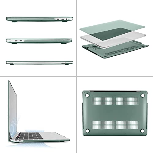 MOCA Hard Shell Case for MacBook Air 13 inch M1 A2337 A2179 A1932 [2022, 2021-2018 Release] with Retina Display Touch id Slim Lightweight Matte Scratch Resistant (Mid-Night Green) - Image 4