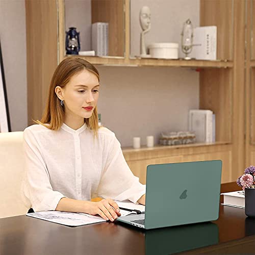 MOCA Hard Shell Case for MacBook Air 13 inch M1 A2337 A2179 A1932 [2022, 2021-2018 Release] with Retina Display Touch id Slim Lightweight Matte Scratch Resistant (Mid-Night Green) - Image 5