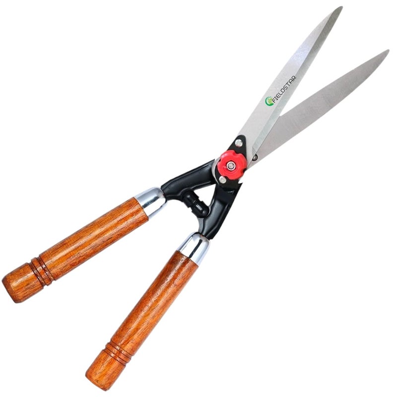Fieldstar Hedge Shears for Gardening, Heavy Duty Hedge Pruner Shear Cutter & Plant Branch Cutter with Wooden Handle for Lawns or Garden, Garden Scissors for Cutting Plant Stem - Image 5