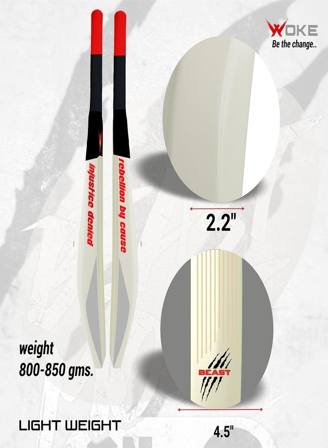 Woke Stalwart Beast Heavy Duty Plastic Cricket Bat, Full Size (34” X 4.5” inches) Premium Hybrid Bat for All Age Groups - Kids/Boys/Girls/Adults (Beast (Natural) - Image 5