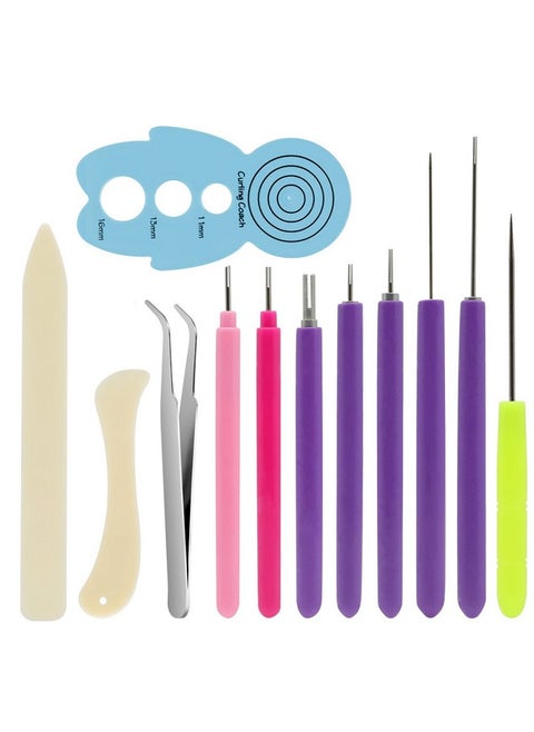 Paper Quilling Tools 12 Pack Assorted Sizes Rolling Curling Quilling Needle Pen For Art Craft Diy Paper Cardmaking Project