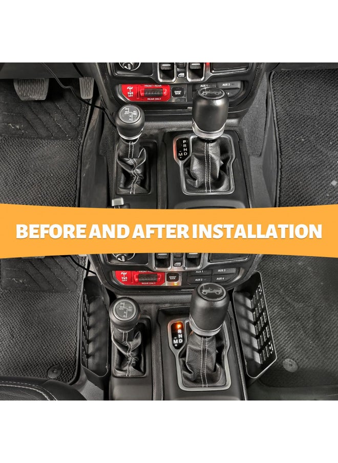 MAIKER OFF ROAD MAIKER Metal Gear Shift Storage Box, Center Console Hanging Box, Upgrade Gear Tray Compatible with 2018-2023 Jeep Wrangler JL JLU & Gladiator JT& 4XE, 2pcs,Black  - Image 3