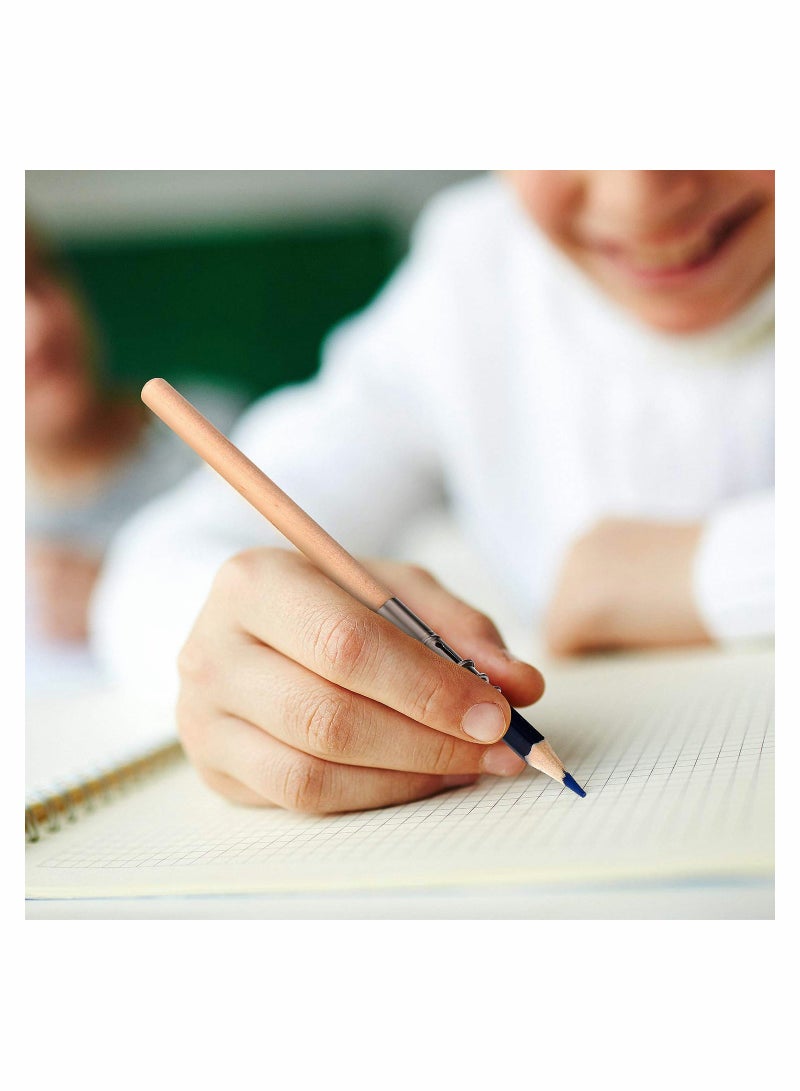 SOLARAE موسعات أقلام خشبية موسع أقلام فنية تمديد أقلام شمعية مع مقبض ألمنيوم لوازم المدرسة والمكتب 12 قطعة - Image 4