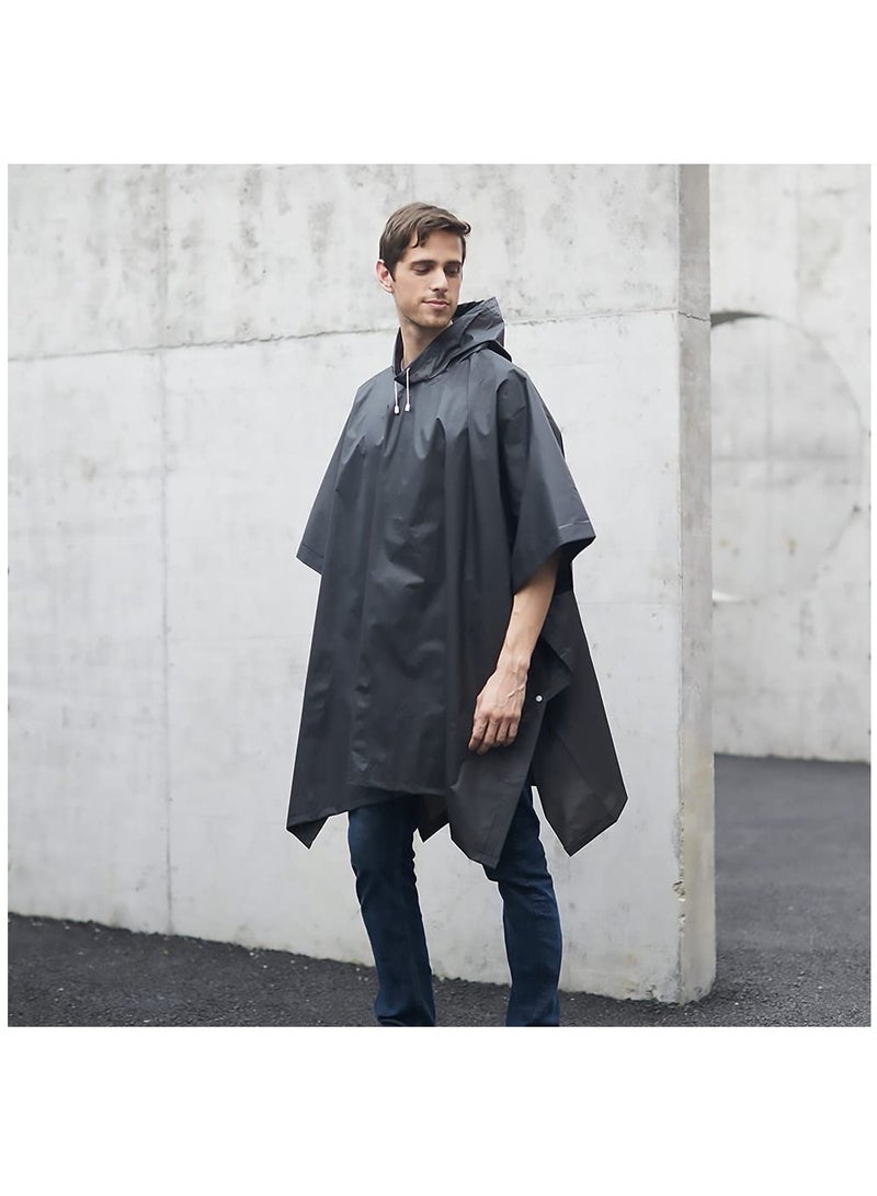 SYOSI Reusable Adult Rain Ponchos 2 count (Pack of 1) for Women and Men with Drawstring Hood - Image 4