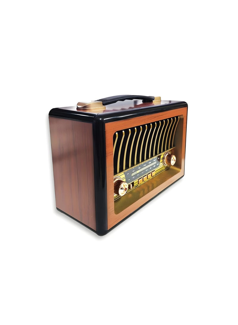 M-1916BT Bluetooth Radio and Speaker with FM, AM, SW, USB, TF, and AUX Input – 1200mAh Battery – GOLD - Image 2