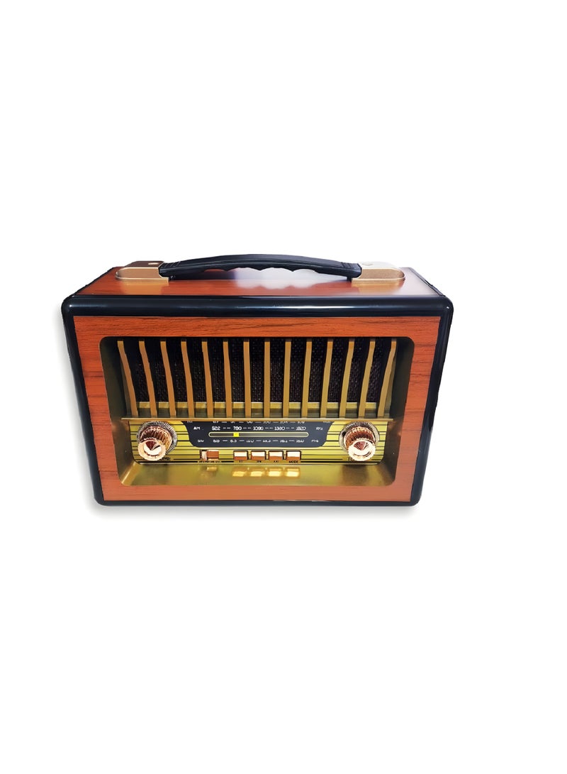 M-1916BT Bluetooth Radio and Speaker with FM, AM, SW, USB, TF, and AUX Input – 1200mAh Battery – GOLD - Image 4