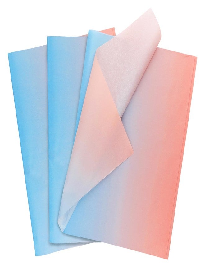 Ethanberg 60 Sheets Gift Wrapping Tissue Paper Bulk, Pink Blue Gradient Tissue Paper for Gift Bags, Decorative Art Papers for DIY Crafts Wedding Birthday Baby Showers Holiday Party Decor, 20x14 Inches - Image 1
