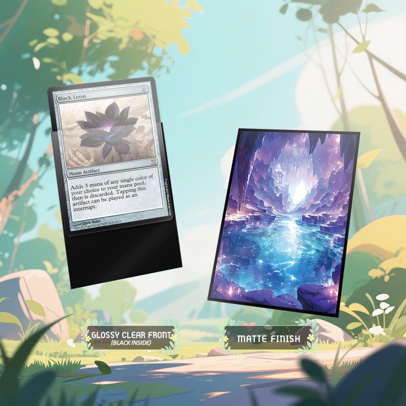 Kiiransr MTG Card Sleeves - Underground Sea(Blue Black) - Fantasy Dual Lands Series - Ultra Clear Front & Matte Finish Back, 100 Count Standard Size TCG Art Sleeves for Magic The Gathering - Image 3