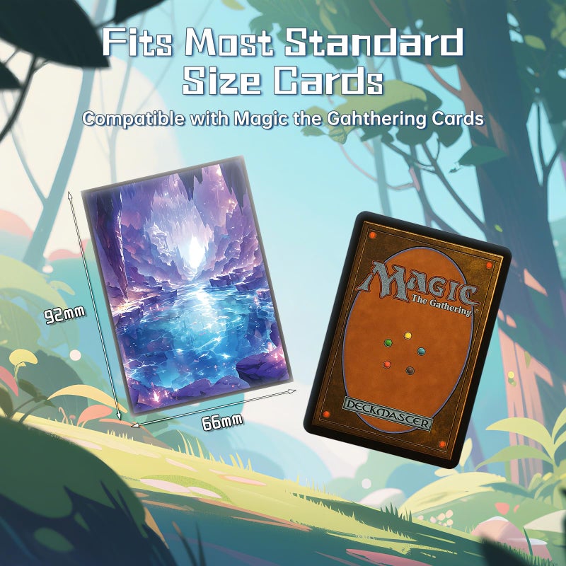 Kiiransr MTG Card Sleeves - Underground Sea(Blue Black) - Fantasy Dual Lands Series - Ultra Clear Front & Matte Finish Back, 100 Count Standard Size TCG Art Sleeves for Magic The Gathering - Image 4