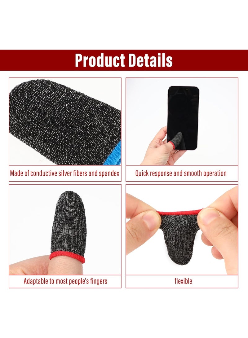 40 Pcs Finger Sleeves, Gaming Finger Sleeve for Gaming Thumb Sleeves Gaming Finger Protector Thumb Sleeve Anti Sweat Breathable Touchscreen Finger Cover for Phone Game (4 Colors) - Image 3