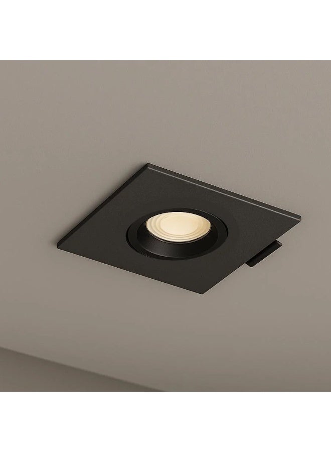 تي ام إطار سقفي مربع غاطس فردي  لون أسود مع عاكس أسود مقاس 16cmX16cm - Image 3