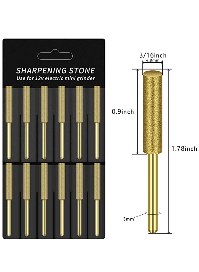 Titanium Plated Diamond Sharpening Wheels, 3/16 Inch Electric Replacement Sharpening Stones for Electric Chainsaw Sharpener - Image 3