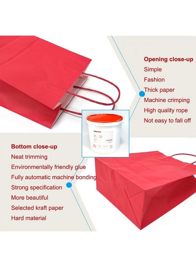 AZOWA Gift Bags Red Kraft Paper Bags With Handles (9.8 X 7.5 X 3.9 In 25 Ct) - Image 4