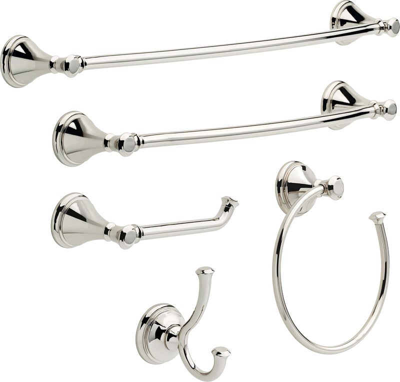 Delta Cassidy (1-Pack) Towel Hooks Polished Nickel Double Bathroom J Hooks Wall Mounted for Robes & Towels Hand Towel Hook Holder Kitchen, Bathroom Accessories 79735-PN - Image 2