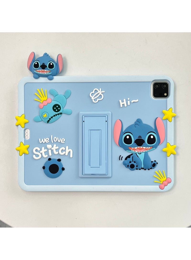 For iPad Air 5th Gen/4th Gen Case, iPad Pro 11 inch Case with Stand, Cartoon Silicone Protective Case for Kids Girls - Image 2