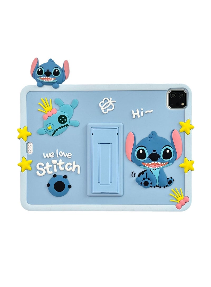 For iPad Air 5th Gen/4th Gen Case, iPad Pro 11 inch Case with Stand, Cartoon Silicone Protective Case for Kids Girls - Image 1