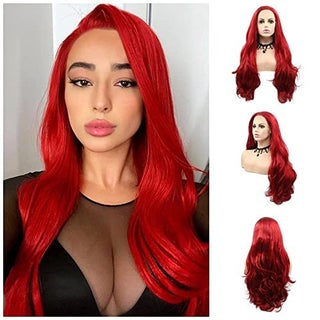 Hot Red Synthetic Wigs for Women Long Body Wave Synthetic Lace Front Stylish Wig Heat Resistant Realistic Natural Hairline for Party Drag Queen - pzsku/Z2780B4CDFF5A67EE4D49Z/45/_/1742913679/67139f85-e61d-4119-a615-4f6445944660