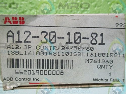 ABB CONTROL INC A12301081 3POLE 11AMPS 24VAC COIL CONTACTORNEW IN BOX - Image 1