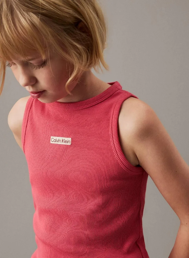 Calvin Klein Jeans Deep Crimson Fruit Ribbed Tank Top for Women | Best Price UAE