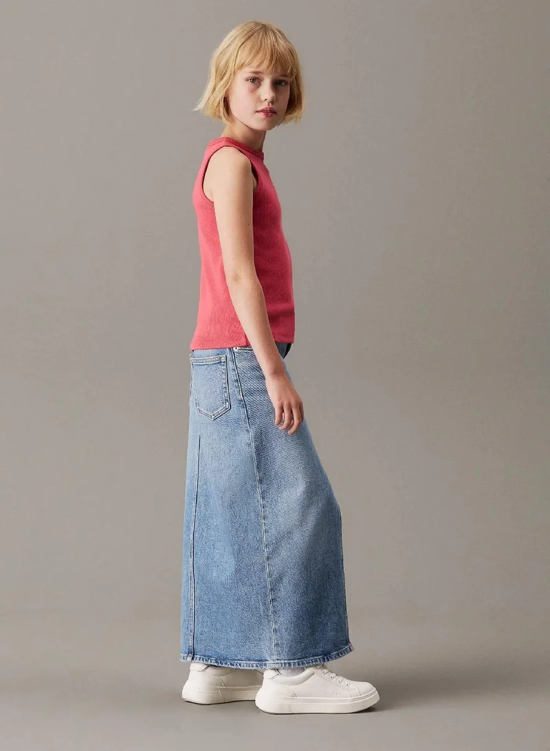 Calvin Klein Jeans Deep Crimson Fruit Ribbed Tank Top for Women | Best Price UAE