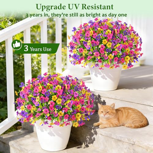 BLEUM CADE Artificial Flowers for Outdoors, 14 Bundles Faux Plants Outdoor Artificial Flowers for Decoration, UV Resistant Fake Flowers Artificial Plants & Flowers for Outdoors Garden Decor - Image 4