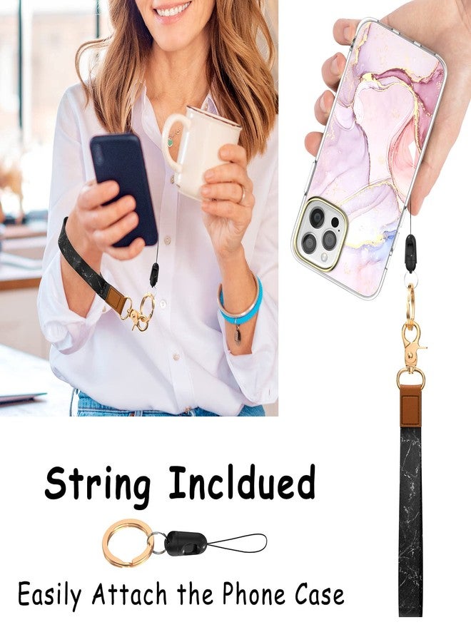 Hsxnam Wrist Lanyard Key Chain, Cute Wristlet Strap Keychain Holder for Women Men Car Keys ID Badges Card Wallet Phone Camera, Black Marble - Image 4