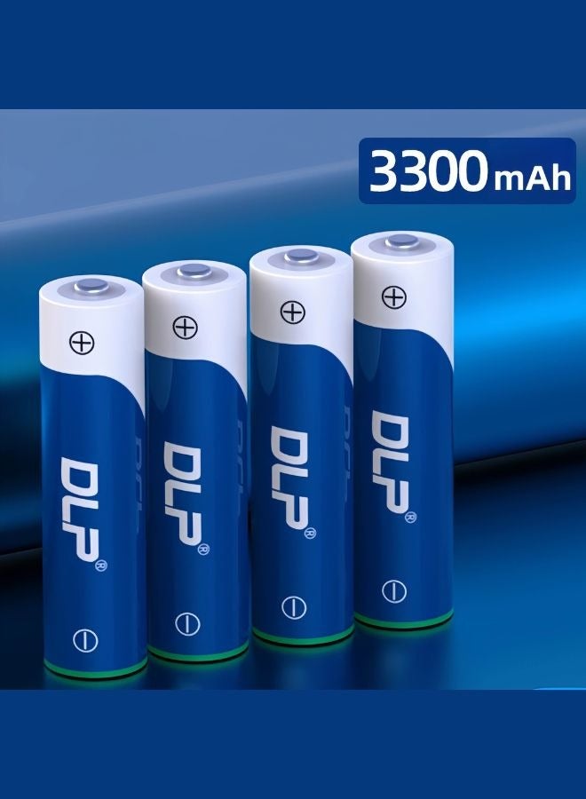 DLP Rechargeable Battery Set with 4 AA Batteries (3300mAh)  - Image 1