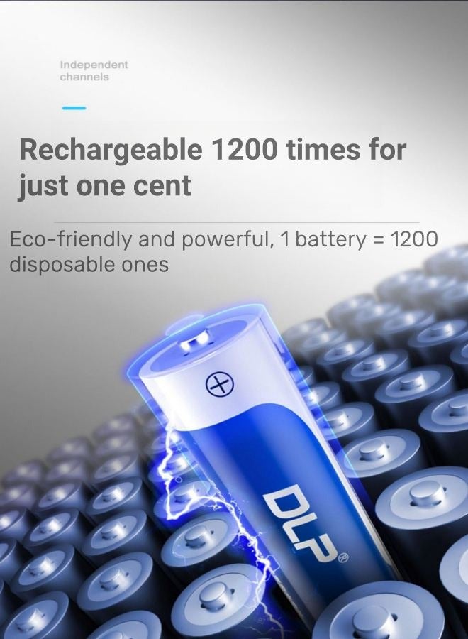 DLP Rechargeable Battery Set with 4 AA Batteries (3300mAh)  - Image 4