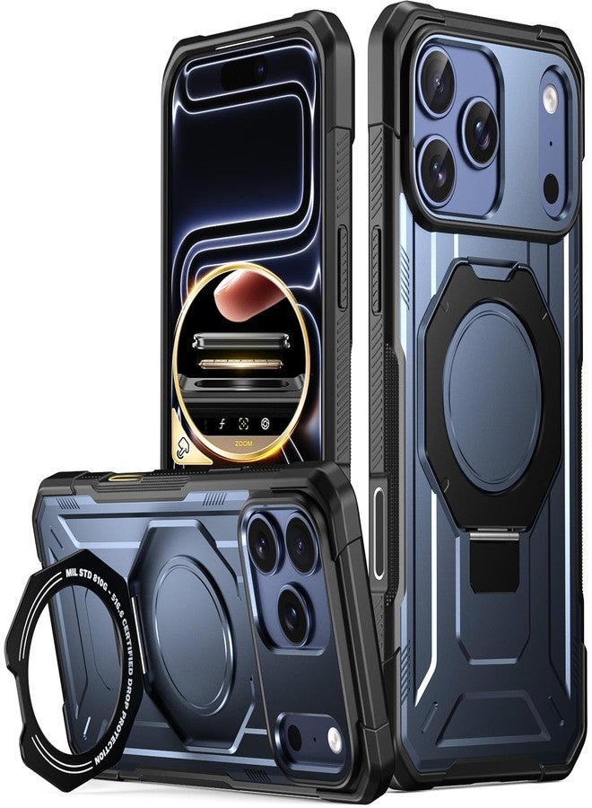 Poetic Spartan Case with Ring Stand for iPhone 17 Pro, [Camera Control Button][Magsafe Compatible], Full Body Rugged ShockProof Protective Cover Case, Midnight Blue - Image 1