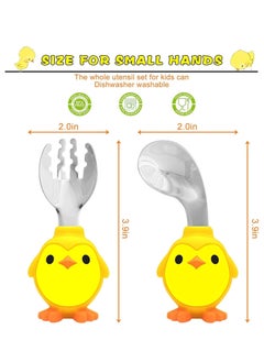 SYOSI Toddler Utensils Forks and Spoons Set for Kids Perfect for 1 to 5 year old Toddlers Portable  Set for Self Feeding Flatware Set  - Image 5