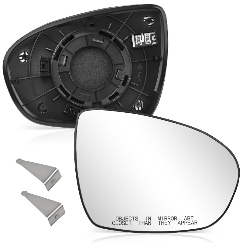 TOPMAX Passenger Side Heated Mirror Glass Compatible with 2011 2012 2013 2015 Kia Optima Right Side Convex Rearview Mirror with Backing Plate Clip Replace for 876212T110